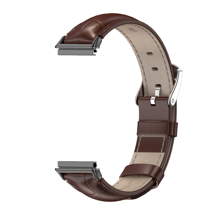For Huawei Band 7 / 7 NFC MIJOBS Cowhide Leather Watch Band(Bamboo Joint Coffee Black) - free shipping - PMC TechLife - Order now!