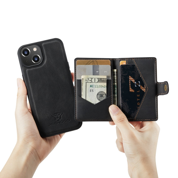 For iPhone 14 JEEHOOD Retro Magnetic Detachable Leather Phone Case (Black) - free shipping - PMC TechLife - Order now!