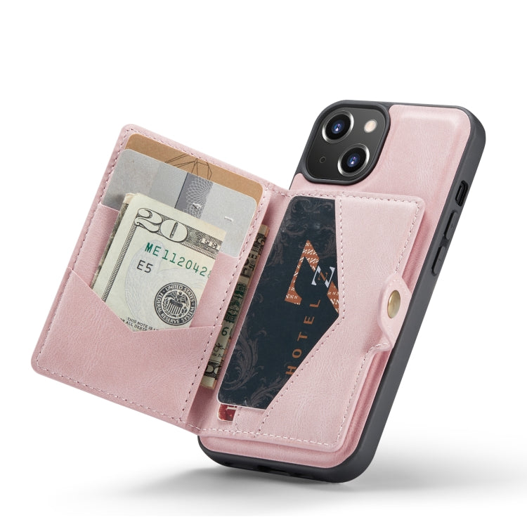 For iPhone 14 JEEHOOD Retro Magnetic Detachable Leather Phone Case (Pink) - iPhone 14 Cases by JEEHOOD | Online Shopping South Africa | PMC TechLife | Buy Now Pay Later Mobicred