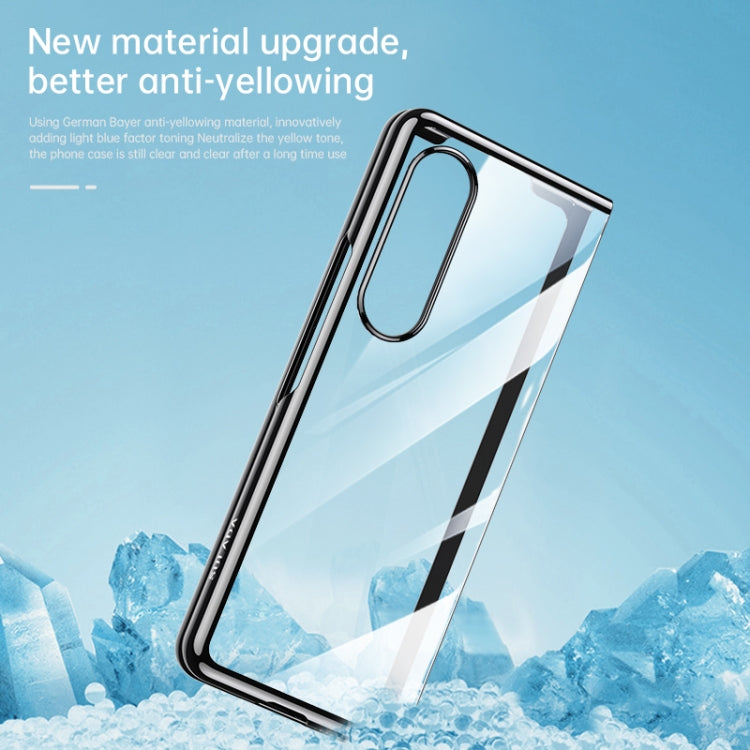 For Samsung Galaxy Z Fold4 SULADA Shockproof Plating PC Transparent Protective Case(Black) - Galaxy Z Fold4 5G Cases by SULADA | Online Shopping South Africa | PMC TechLife | Buy Now Pay Later Mobicred