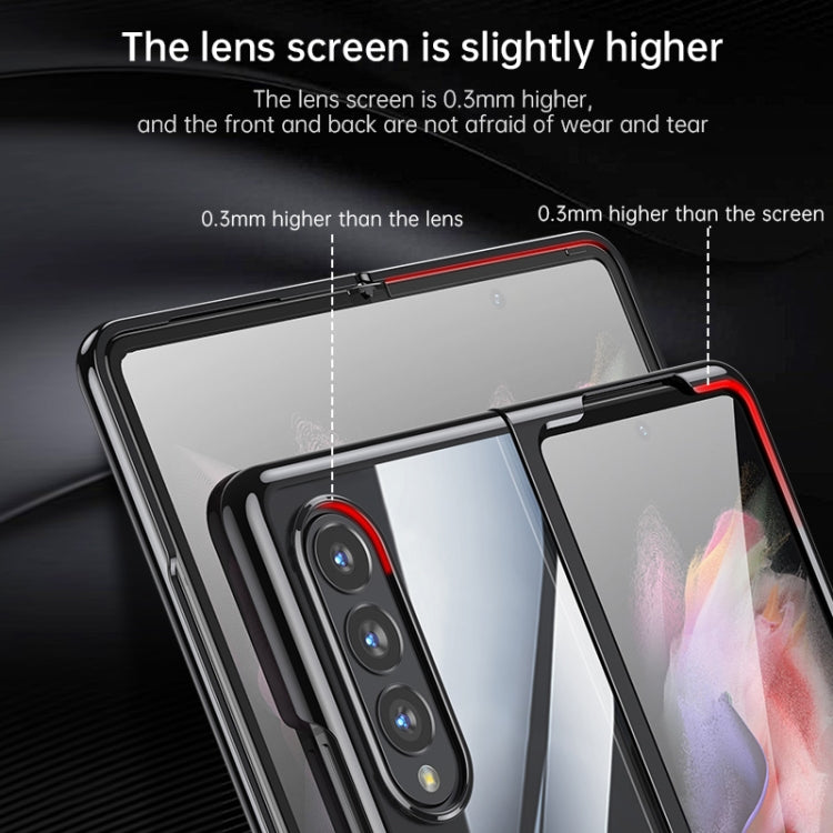 For Samsung Galaxy Z Fold4 SULADA Shockproof Plating PC Transparent Protective Case(Silver) - Galaxy Z Fold4 5G Cases by SULADA | Online Shopping South Africa | PMC TechLife