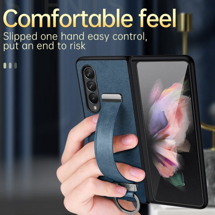 For Samsung Galaxy Z Fold4 SULADA Cool Series PC + Leather Texture Skin Feel Shockproof Phone Case(Blue) - Galaxy Z Fold4 5G Cases by SULADA | Online Shopping South Africa | PMC TechLife