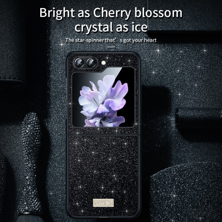For Samsung Galaxy Z Flip5 SULADA Shockproof TPU + Handmade Leather Phone Case(Gold) - Galaxy Z Flip5 Cases by SULADA | Online Shopping South Africa | PMC TechLife | Buy Now Pay Later Mobicred