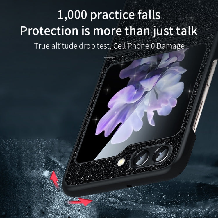 For Samsung Galaxy Z Flip5 SULADA Shockproof TPU + Handmade Leather Phone Case(Gold) - Galaxy Z Flip5 Cases by SULADA | Online Shopping South Africa | PMC TechLife | Buy Now Pay Later Mobicred