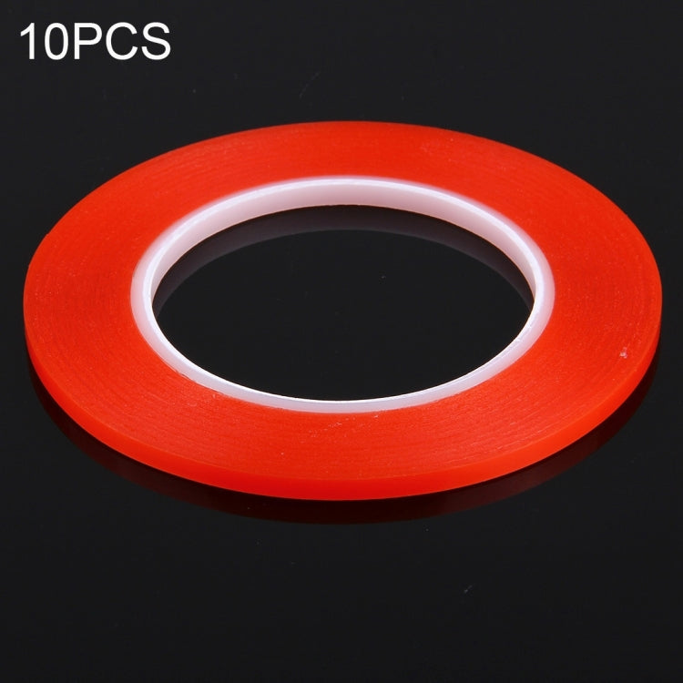 10 PCS 2mm Width Double Sided Adhesive Sticker Tape, Length: 25m(Red) - Adhesive Sticker by PMC Jewellery | Online Shopping South Africa | PMC Jewellery