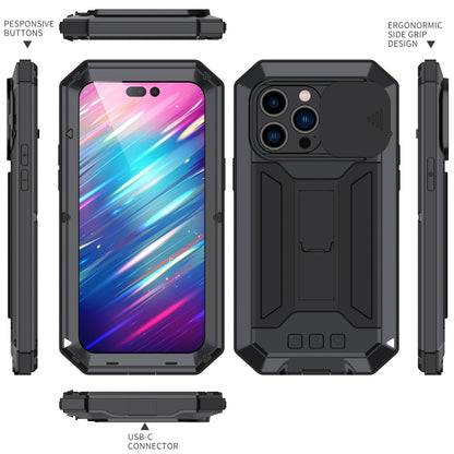 For iPhone 14 Pro Max R-JUST Shockproof Life Waterproof Dust-proof Case (Black) - iPhone 14 Pro Max Cases by R-JUST | Online Shopping South Africa | PMC Jewellery