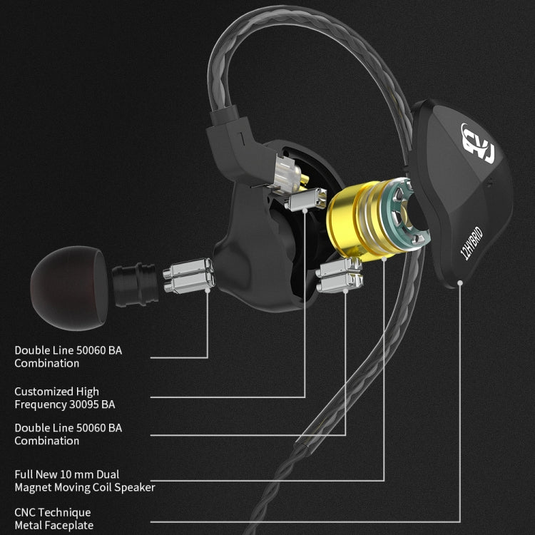 CVJ-CSN In-Ear Dual Magnetic Circuit Dynamic HIFI Wired Earphone, Style:With Mic(Blue) - free shipping - PMC TechLife - Order now!