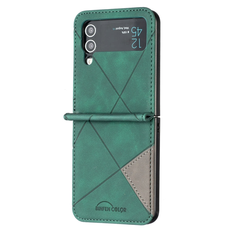 For Samsung Galaxy Z Flip4 Rhombus Texture Leather Phone Case(Green) - free shipping - PMC TechLife - Order now!