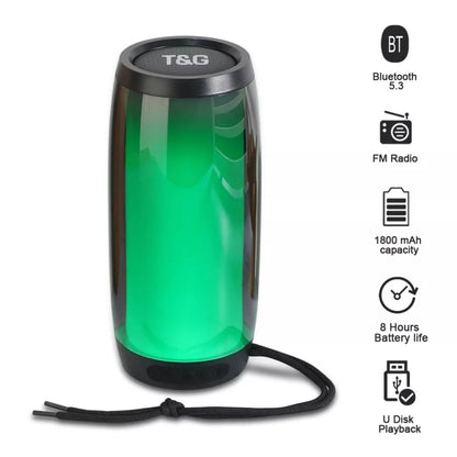 T&G TG335 1800mAh Portable Color LED Wireless Bluetooth Speaker(Black) - Desktop Speaker by T&G | Online Shopping South Africa | PMC Jewellery | Buy Now Pay Later Mobicred