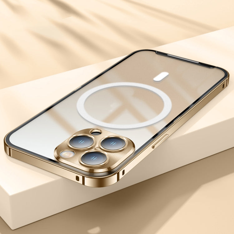For iPhone 14 Pro Max MagSafe Frosted Metal Phone Case (Gold) - free shipping - PMC TechLife - Order now!