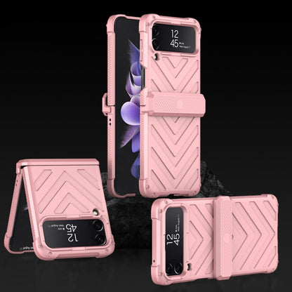 For Samsung Galaxy Z Flip4 GKK Magnetic Folding Swivel Armored Phone Case with Hinges(Sweet Pink) - Galaxy Z Flip4 5G Cases by GKK | Online Shopping South Africa | PMC Jewellery | Buy Now Pay Later Mobicred