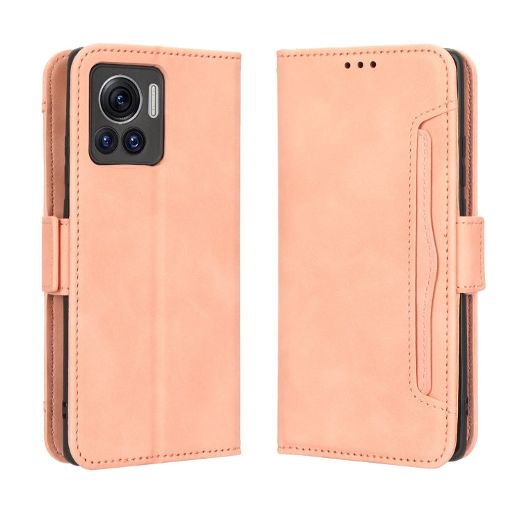 For Motorola Moto X30 Pro 5G / Edge 30 Ultra Skin Feel Calf Texture Card Slots Leather Phone Case(Pink) - Motorola Cases by PMC Jewellery | Online Shopping South Africa | PMC Jewellery