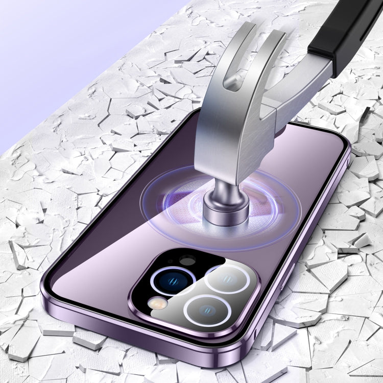 For iPhone 14 Pro Magnetic Double-buckle HD Tempered Glass Phone Case(Black) - iPhone 14 Pro Cases by PMC TechLife | Online Shopping South Africa | PMC TechLife | Buy Now Pay Later Mobicred