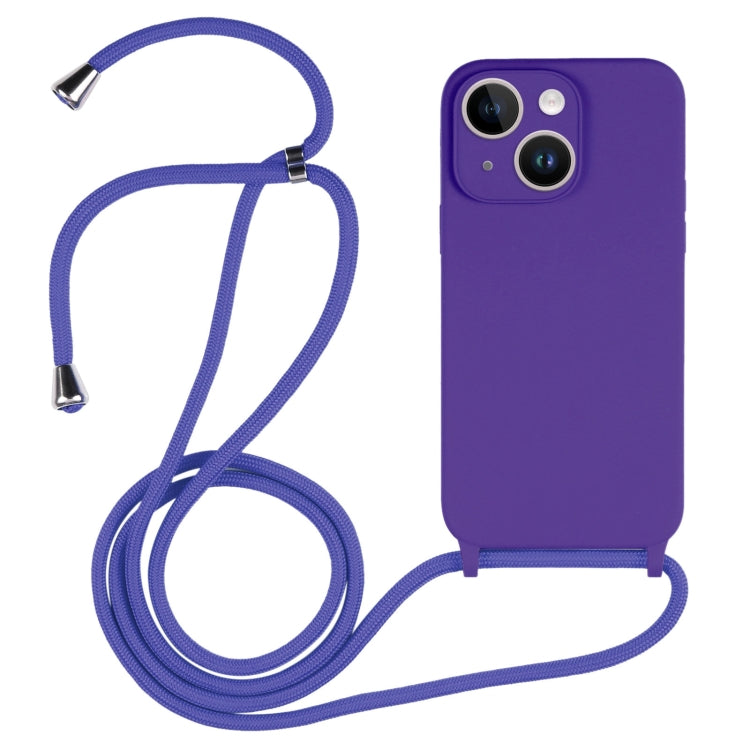 For iPhone 14 Crossbody Lanyard Liquid Silicone Case(Purple) - iPhone 14 Cases by PMC Jewellery | Online Shopping South Africa | PMC Jewellery