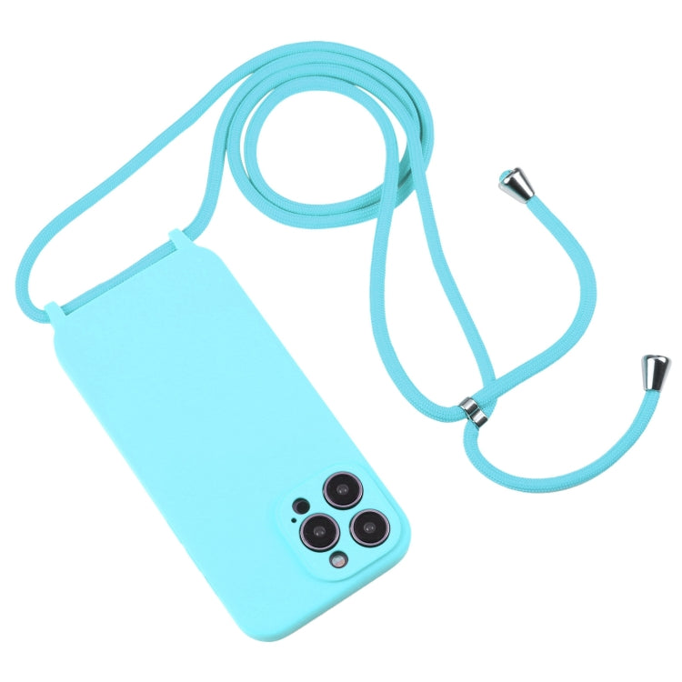 For iPhone 14 Pro Max Crossbody Lanyard Liquid Silicone Case(Ice Blue) - iPhone 14 Pro Max Cases by PMC Jewellery | Online Shopping South Africa | PMC Jewellery