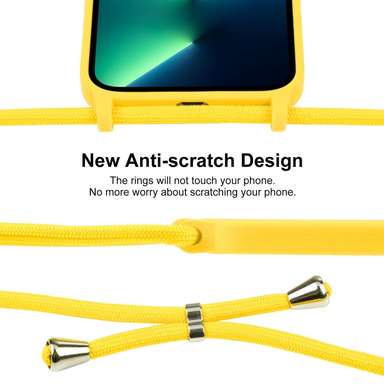 For iPhone 13 Pro Max Crossbody Lanyard Liquid Silicone Case(Yellow) - iPhone 13 Pro Max Cases by PMC Jewellery | Online Shopping South Africa | PMC Jewellery