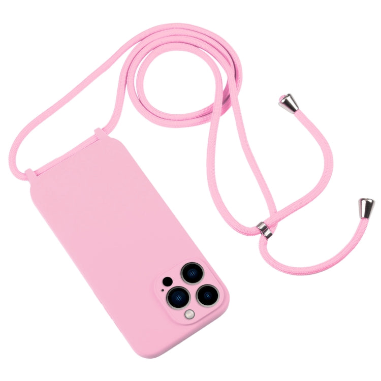 For iPhone 13 Pro Max Crossbody Lanyard Liquid Silicone Case(Pink) - iPhone 13 Pro Max Cases by PMC Jewellery | Online Shopping South Africa | PMC Jewellery