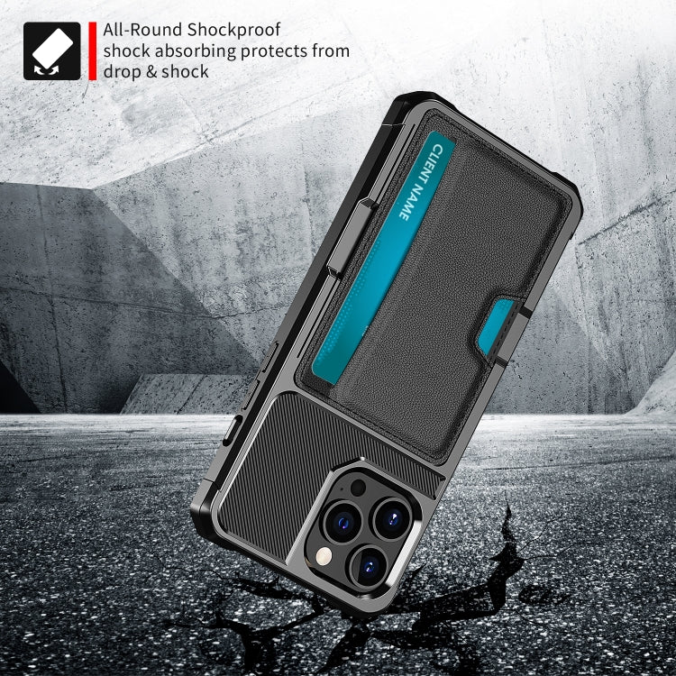 For iPhone 13 Pro ZM02 Card Slot Holder Phone Case (Black) - iPhone 13 Pro Cases by PMC TechLife | Online Shopping South Africa | PMC TechLife
