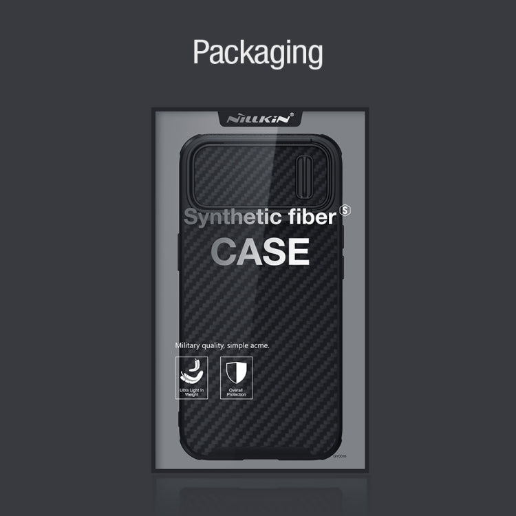 For iPhone 14 NILLKIN Synthetic Fiber Camshield Phone Case(Black) - iPhone 14 Cases by NILLKIN | Online Shopping South Africa | PMC TechLife | Buy Now Pay Later Mobicred
