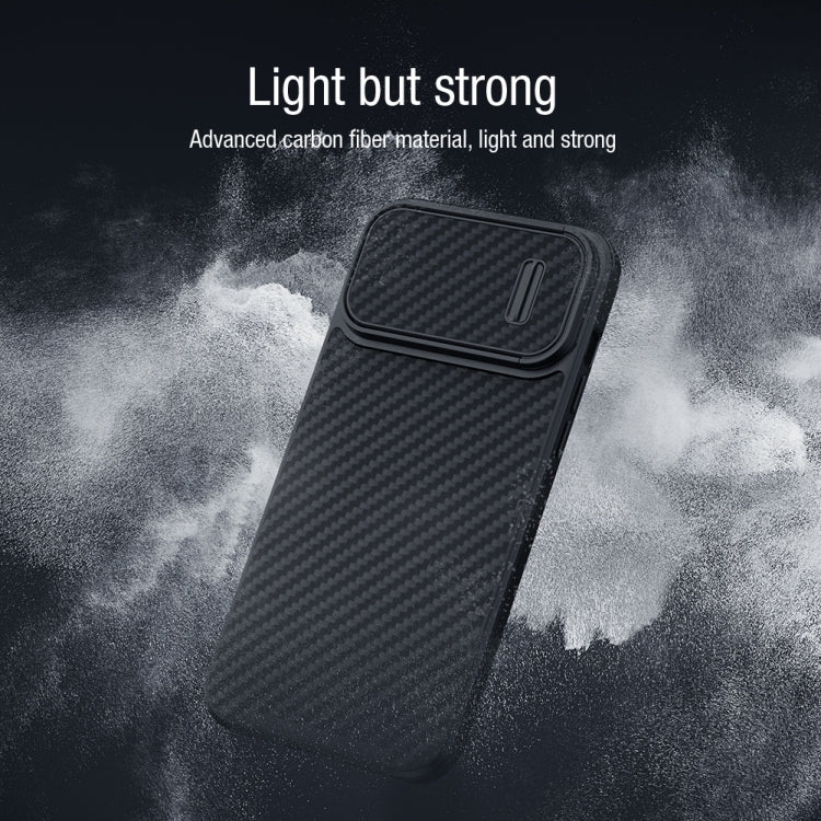 For iPhone 14 Pro NILLKIN Synthetic Fiber Camshield Phone Case(Black) - iPhone 14 Pro Cases by NILLKIN | Online Shopping South Africa | PMC TechLife | Buy Now Pay Later Mobicred
