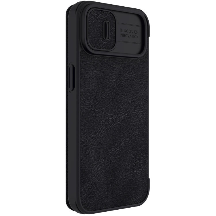 For iPhone 14 Plus  NILLKIN QIN Series Pro Crazy Horse Texture Leather Case(Black) - iPhone 14 Plus Cases by NILLKIN | Online Shopping South Africa | PMC Jewellery