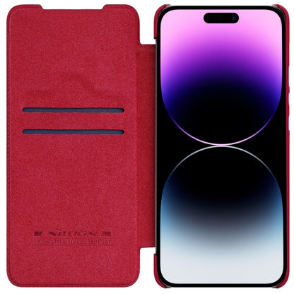 For iPhone 14 Pro NILLKIN QIN Series Pro Crazy Horse Texture Leather Case(Red) - iPhone 14 Pro Cases by NILLKIN | Online Shopping South Africa | PMC Jewellery