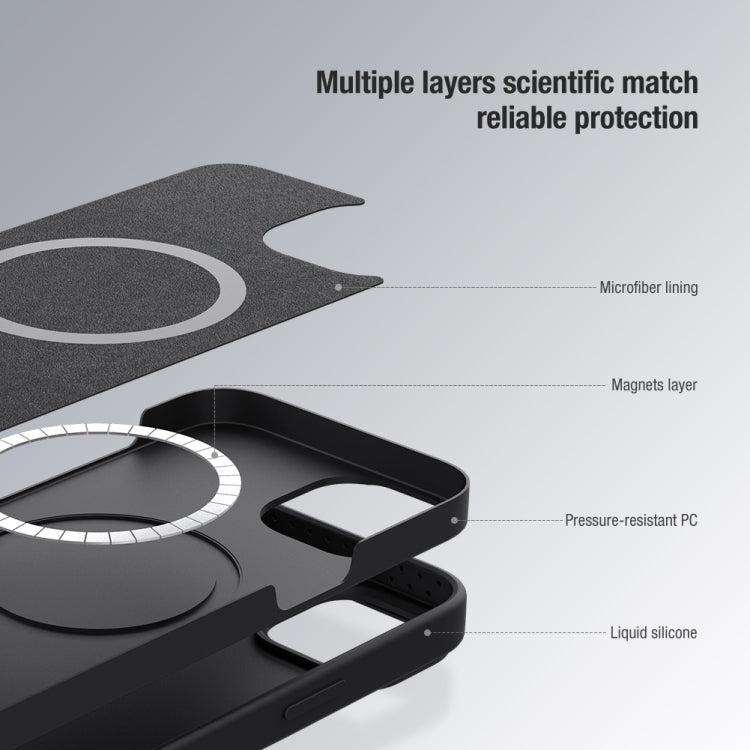For iPhone 14 NILLKIN CamShield MagSafe Liquid Silicone Phone Case(Black) - free shipping - PMC TechLife - Order now!