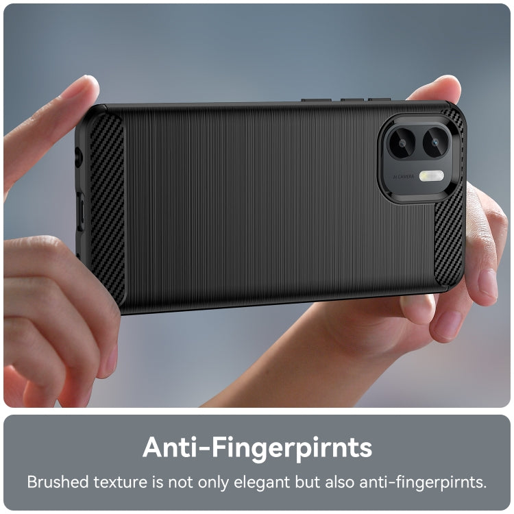 For Xiaomi Redmi A1 Brushed Texture Carbon Fiber TPU Phone Case(Black) - Xiaomi Cases by PMC TechLife | Online Shopping South Africa | PMC TechLife
