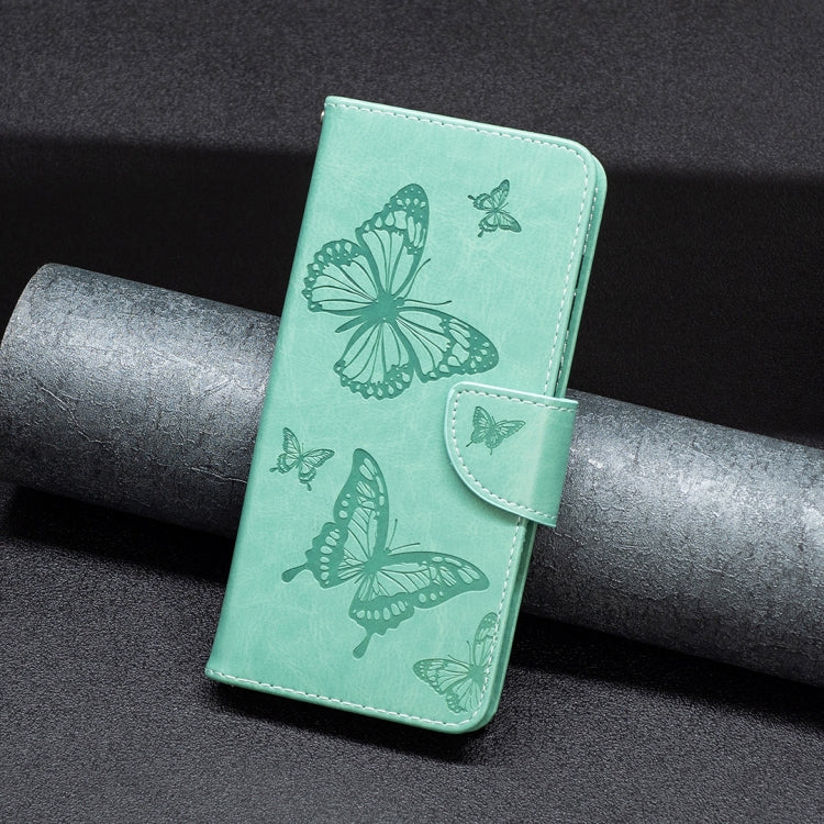For Samsung Galaxy A04 4G Two Butterflies Embossing Leather Phone Case(Green) - Galaxy Phone Cases by PMC TechLife | Online Shopping South Africa | PMC TechLife | Buy Now Pay Later Mobicred