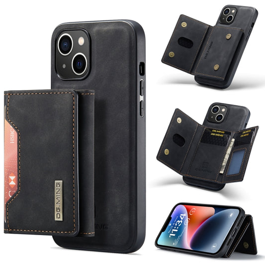 For iPhone 14 DG.MING M2 Series 3-Fold Card Bag Leather Case(Black) - iPhone 14 Cases by DG.MING | Online Shopping South Africa | PMC Jewellery | Buy Now Pay Later Mobicred