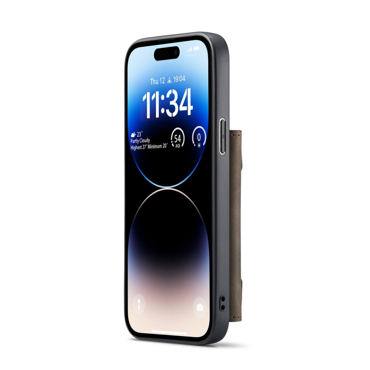 For iPhone 14 Pro DG.MING M2 Series 3-Fold Card Bag Leather Case(Coffee) - iPhone 14 Pro Cases by DG.MING | Online Shopping South Africa | PMC TechLife | Buy Now Pay Later Mobicred
