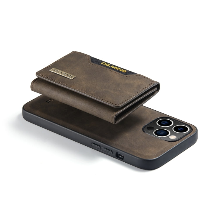 For iPhone 14 Pro DG.MING M2 Series 3-Fold Card Bag Leather Case(Coffee) - iPhone 14 Pro Cases by DG.MING | Online Shopping South Africa | PMC TechLife | Buy Now Pay Later Mobicred