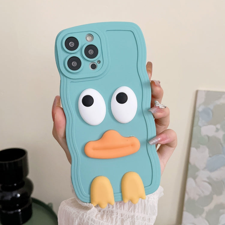 For iPhone 11 Wave Edge Big Duck Silicone Phone Case with Wristband(Blue) - free shipping - PMC TechLife - Order now!