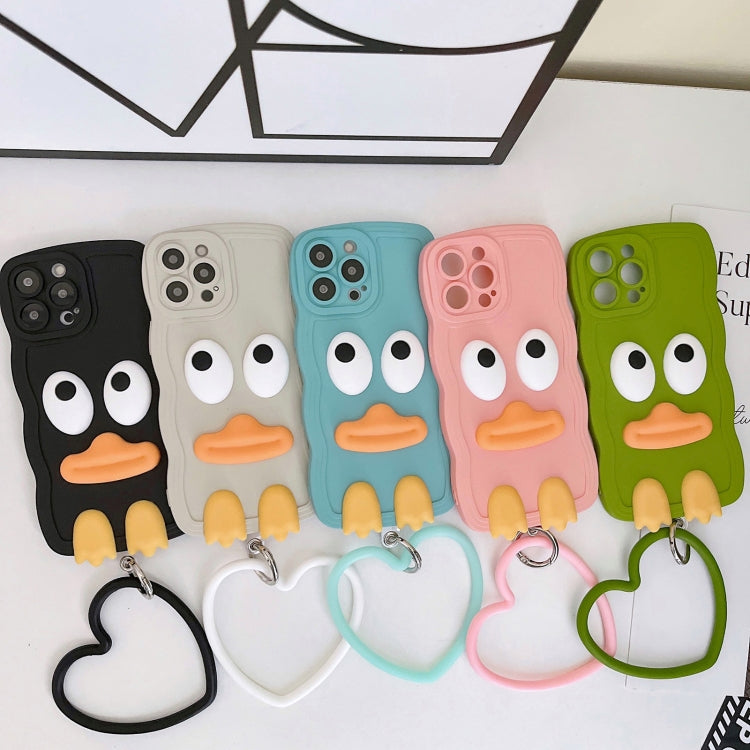 For iPhone 11 Wave Edge Big Duck Silicone Phone Case with Wristband(Blue) - free shipping - PMC TechLife - Order now!