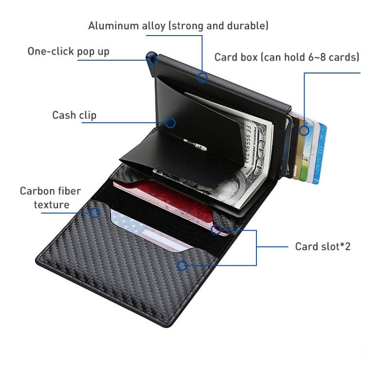 C1804H1 RFID Carbon Fiber Wallet For Men(Red) - Antimagnetic RFID Package by PMC TechLife | Online Shopping South Africa | PMC TechLife | Buy Now Pay Later Mobicred
