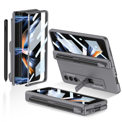 For Samsung Galaxy Z Fold4 GKK Magnetic Hinge Flip Phone Case with Holder & Pen Slot(Grey) - Galaxy Z Fold4 5G Cases by GKK | Online Shopping South Africa | PMC Jewellery