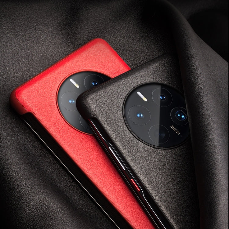 For Huawei Mate 50 Pro QIALINO Genuine Leather Side Window View Smart Phone Case(Black) - free shipping - PMC TechLife - Order now!