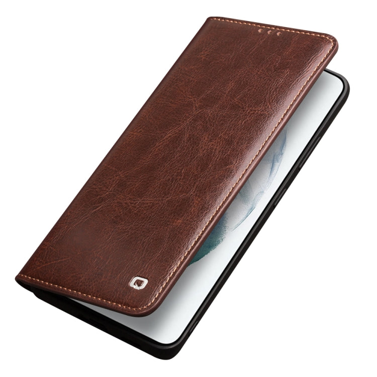 For Samsung Galaxy S21 5G QIALINO Genuine Leather Phone Case(Brown) - Galaxy S21 5G Cases by QIALINO | Online Shopping South Africa | PMC TechLife | Buy Now Pay Later Mobicred
