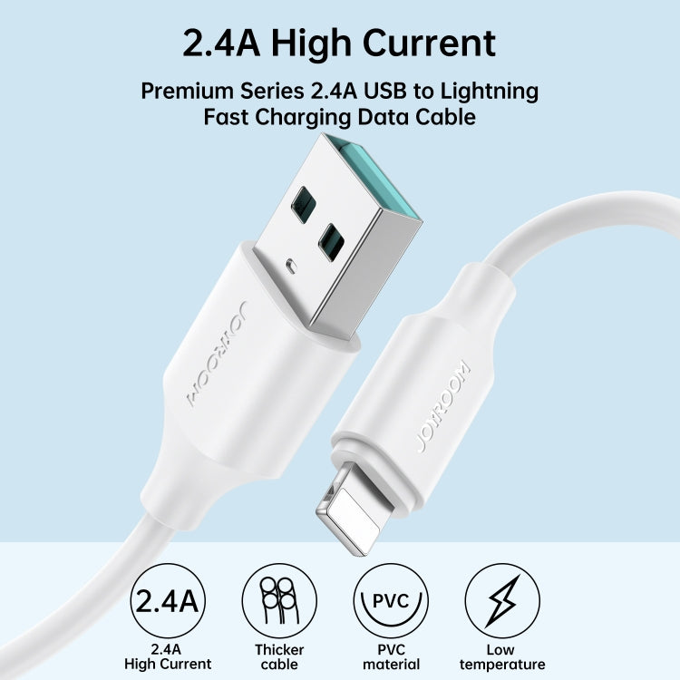 JOYROOM S-UL012A9 2.4A USB to 8 Pin Fast Charging Data Cable, Length:1m(White) - Normal Style Cable by JOYROOM | Online Shopping South Africa | PMC Jewellery