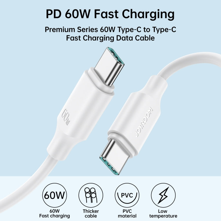 JOYROOM S-CC060A9 60W USB-C/Type-C to USB-C/Type-C Fast Charging Data Cable, Length: 1m(White) - USB-C & Type-C Cable by JOYROOM | Online Shopping South Africa | PMC Jewellery