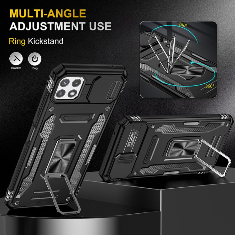 For Samsung Galaxy A22 5G Armor PC + TPU Camera Shield Phone Case(Black) - free shipping - PMC TechLife - Order now!