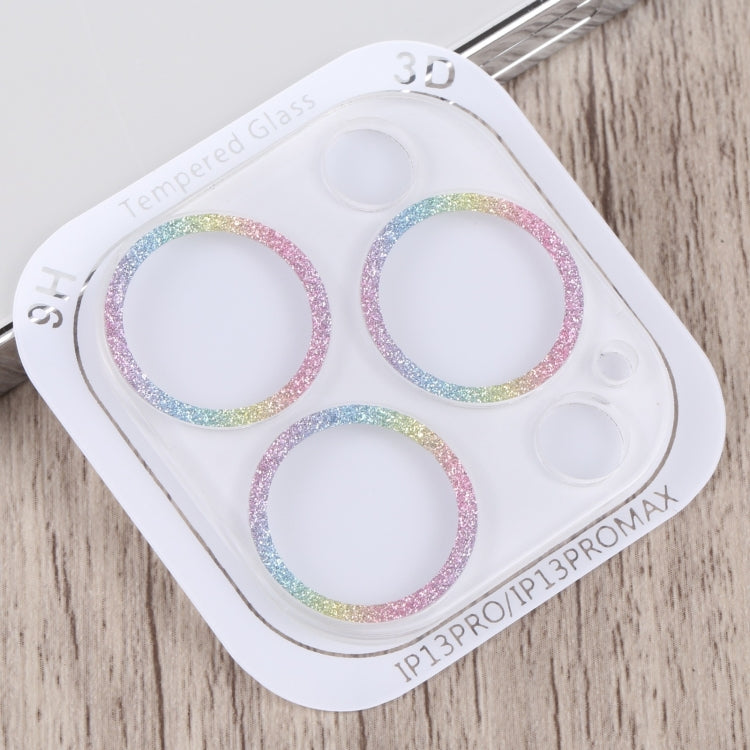 For iPhone 14 Pro Max Glitter Ring Tempered Glass Camera Lens Film(Colorful) - iPhone 14 Pro Max Tempered Glass by PMC TechLife | Online Shopping South Africa | PMC TechLife | Buy Now Pay Later Mobicred