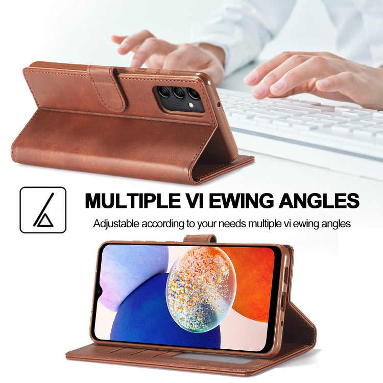 For Samsung Galaxy A14 4G/5G LC.IMEEKE Calf Texture Leather Phone Case(Brown) - free shipping - PMC TechLife - Order now!