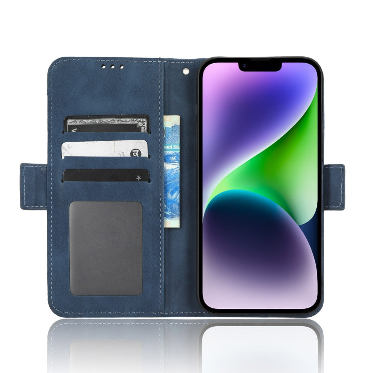 For iPhone 14 Skin Feel Calf Texture Card Slots Leather Phone Case(Blue) - free shipping - PMC TechLife - Order now!