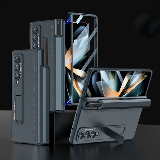 For Samsung Galaxy Z Fold4 GKK Integrated Magnetic Full Coverage Phone Case with Pen Drawer(Green) - Galaxy Z Fold4 5G Cases by GKK | Online Shopping South Africa | PMC Jewellery | Buy Now Pay Later Mobicred