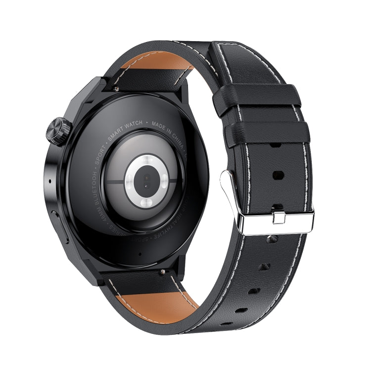 Ochstin 5HK46P 1.36 inch Round Screen Leather Strap Smart Watch with Bluetooth Call Function(Black) - free shipping - PMC TechLife - Order now!