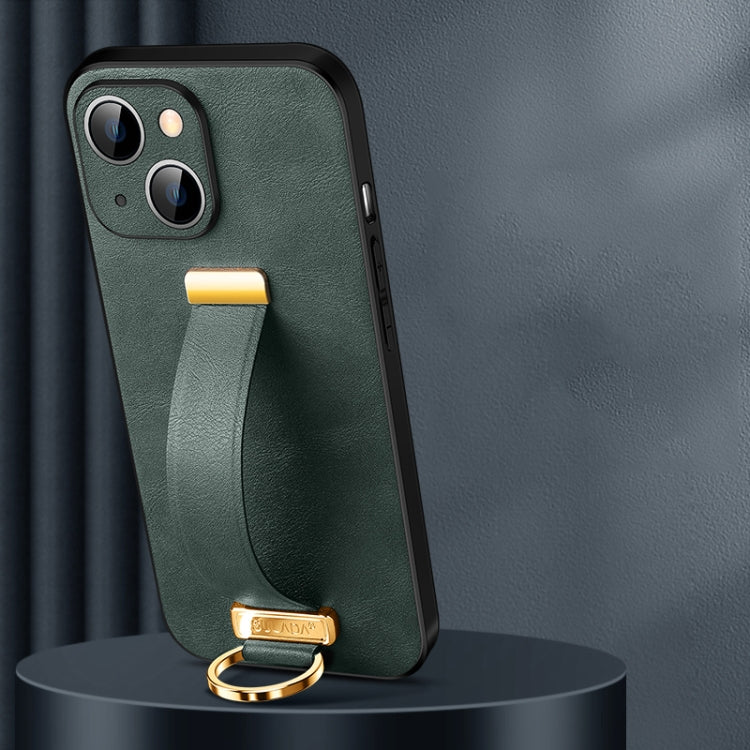 For iPhone 14 SULADA Cool Series PC + Leather Texture Skin Feel Phone Case(Green) - iPhone 14 Cases by SULADA | Online Shopping South Africa | PMC TechLife | Buy Now Pay Later Mobicred