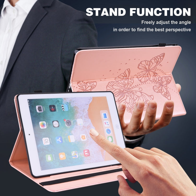 For Nokia T20 10.4 2021 Embossed Butterfly Pattern Leather Tablet Case(Pink) - Nokia by PMC TechLife | Online Shopping South Africa | PMC TechLife | Buy Now Pay Later Mobicred