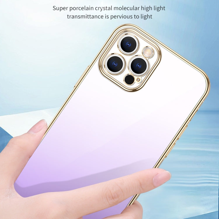 For iPhone 14 Plus SULADA Iridescence Series Plating Transparent Gradient Phone Case(Pink) - iPhone 14 Plus Cases by SULADA | Online Shopping South Africa | PMC TechLife | Buy Now Pay Later Mobicred