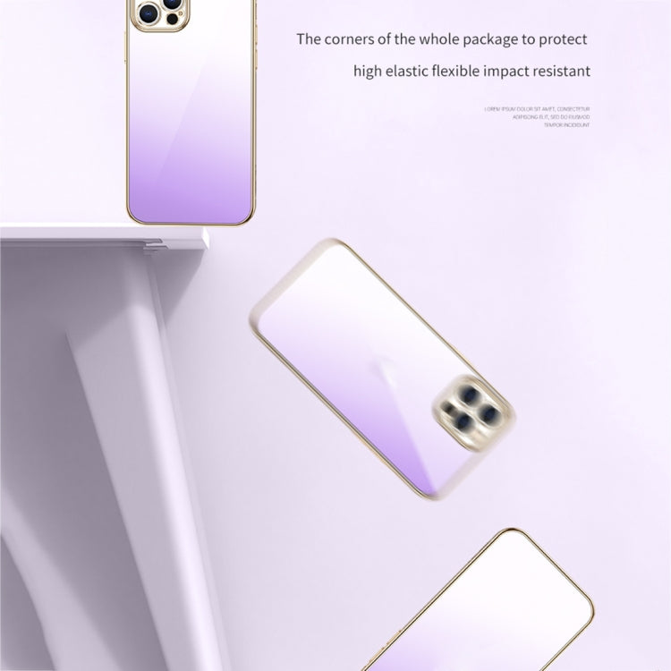 For iPhone 14 Pro SULADA Iridescence Series Plating Transparent Gradient Phone Case(Purple) - iPhone 14 Pro Cases by SULADA | Online Shopping South Africa | PMC TechLife | Buy Now Pay Later Mobicred